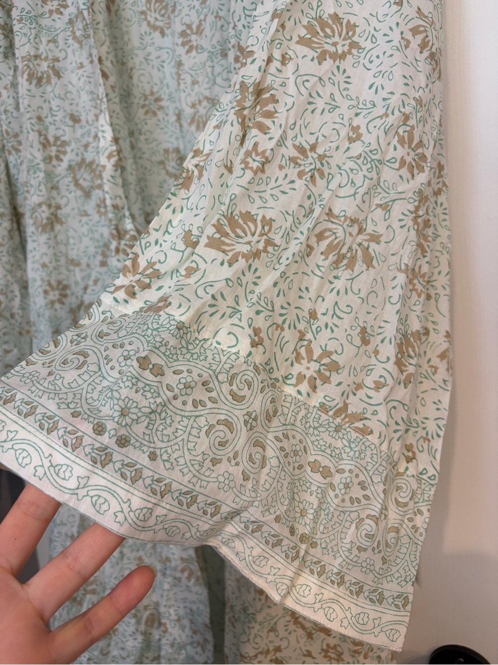 Pretty Plum Sugar Floral Green Cotton Robe XL - Picture 2 of 4